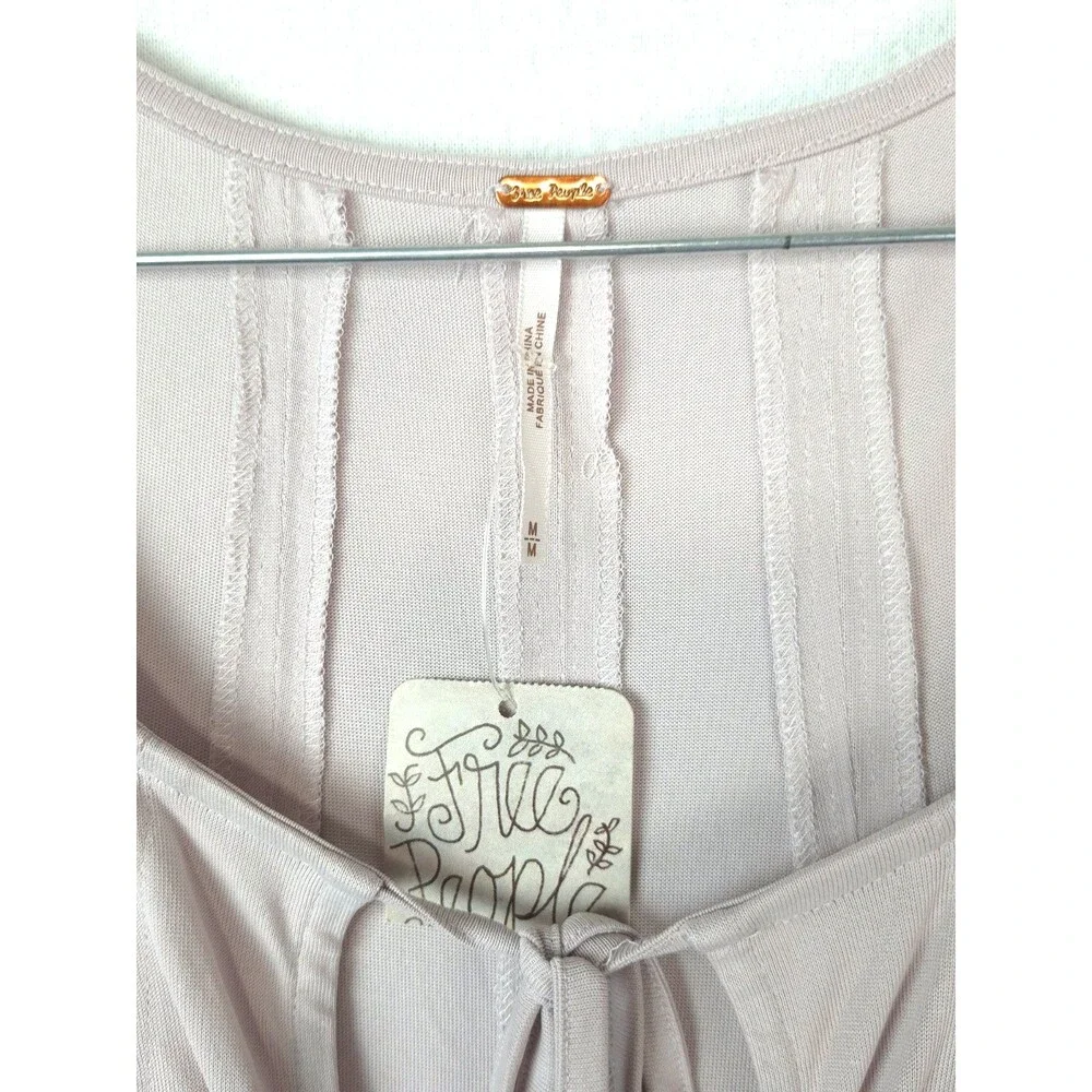 Free People Sasha Oversized Sleevless Tunic Top Lilac Modal Pintuck Flowy NEW